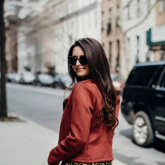 Dynamite Burgundy Suede Moto Jacket - Picture 7 of 9